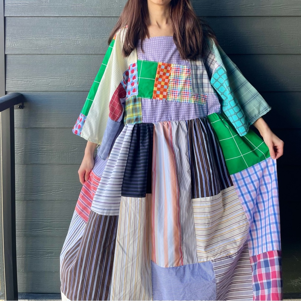 Handmade Quilted Patchwork Dress SKU 01173 Plaid